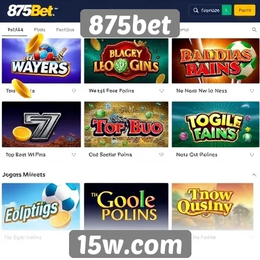 Principais jogos disponíveis na plataforma 875bet