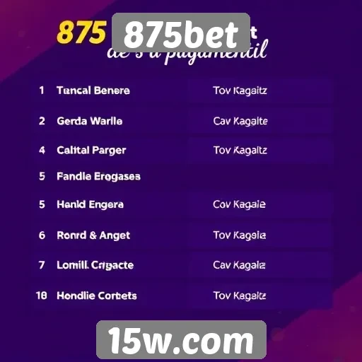 Comparativo de métodos de pagamento no 875bet